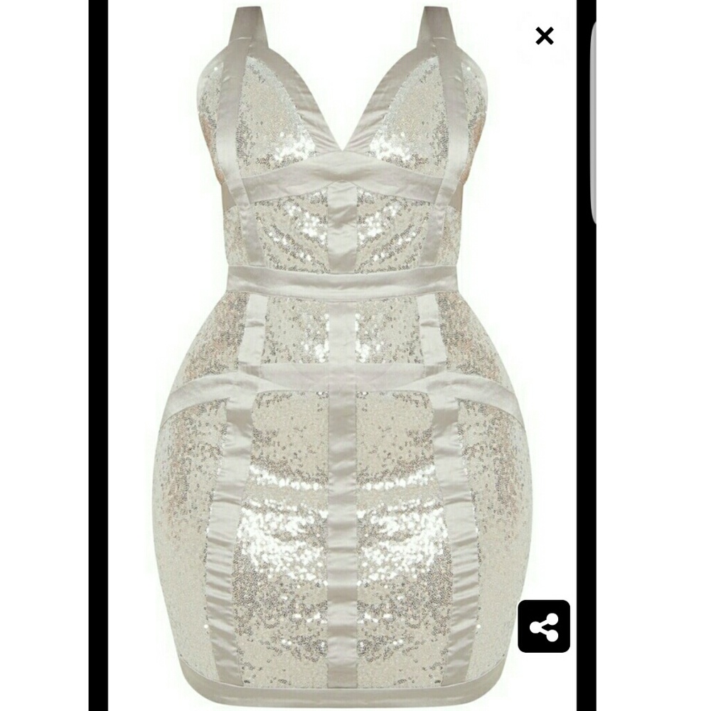 🆕Plus Silver Sequin Bodycon Dress